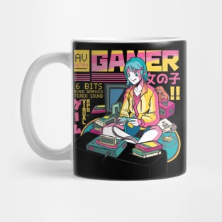 Gamer Girl Retro Gaming Zocken Anime Mug